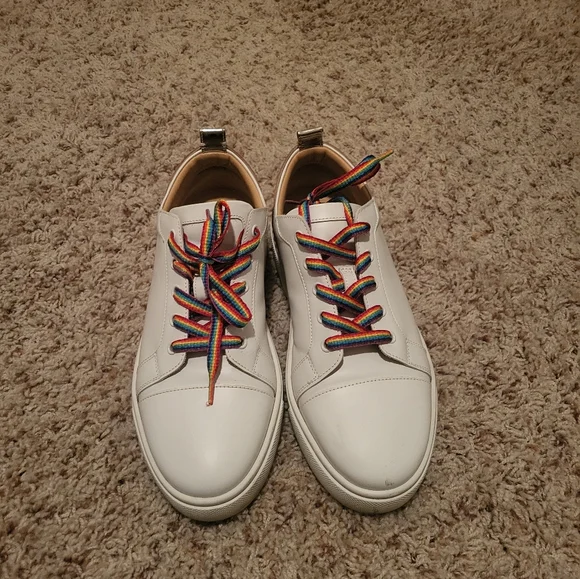 Christian Louboutin White Rainbow Athletic Shoes - Picture 3 of 6